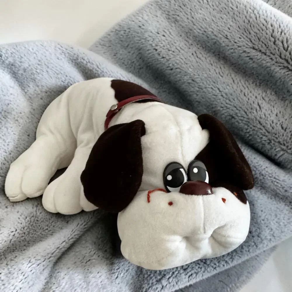 Vintage 1985 Tonka Pound Puppies Large Plush White Brown Spotted Dog
